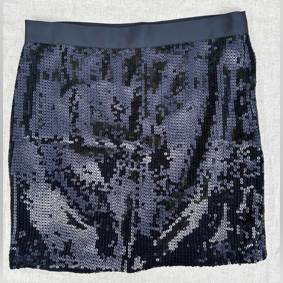 NWOT🌟VINTAGE🌟black sequined mini skirt overlapping draped front side zip… - Picture 12 of 15